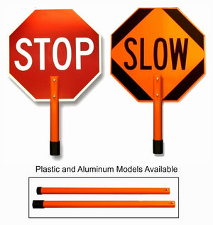 18" Inch Non-Reflective Paddles for STOP/SLOW Signs, Orange, 1 Each