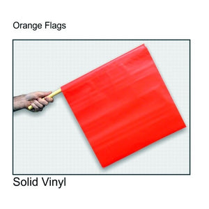 Orange Vinyl Warning Flag, 24 x 24, with 36" Dowel