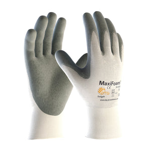 MaxiFoam® Premium Seamless Knit Nylon Glove with Nitrile Coated Foam Grip on Palm & Fingers (12 Pair)