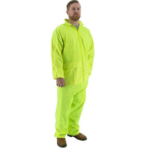 Majestic 2-Piece Hooded Waterproof Rain Suit, Hi-Visibility Yellow, 71-2040