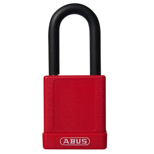ABUS 74/40 Plastic Covered Safety Padlock, Aluminum Core with Steel Shackle, Red