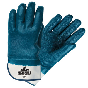 Predator Work Gloves 9761R, Fully Coated Rough Grip, Jersey Lining and Safety Cuff (12 Pair)