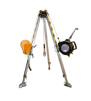 Tripod 3 Way Confined Space System 65' (Includes: Aluminum Tripod, 3-Way Recovery System, Material Winch and Tripod Carry Bag )