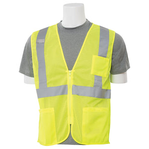 ERB Safety 3 Pocket Lime Green, Class 2 Vest